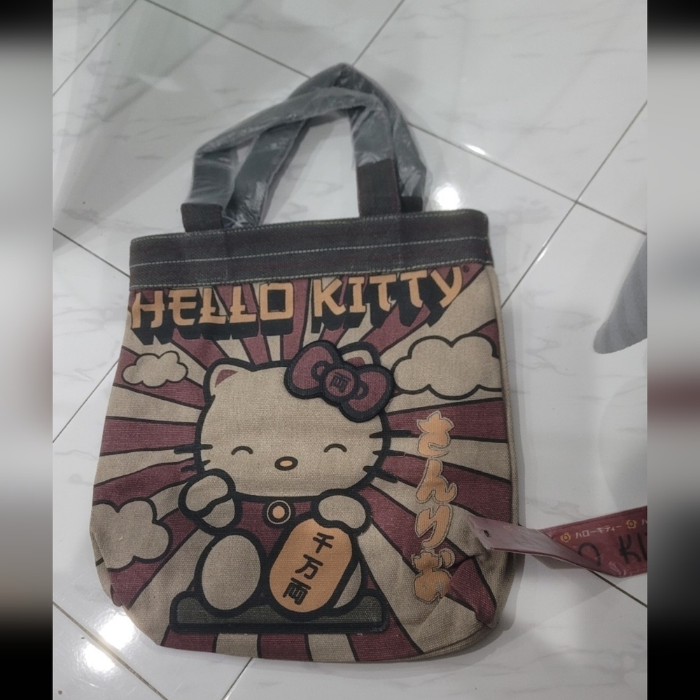 Vintage Rare Hello Ketty Tote lucky Cat